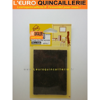 PATIN EN FEUTRE ADHESIF MARRON 75X100MM