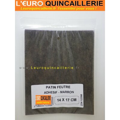 PLAQUE PATIN FEUTRE ADHESIF MARRON A DECOUPER 14X17CM