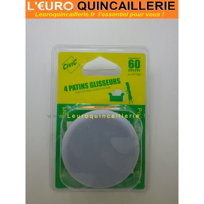 4 PATINS ADHESIF GLISSEUR TEFLON ROND 60MM