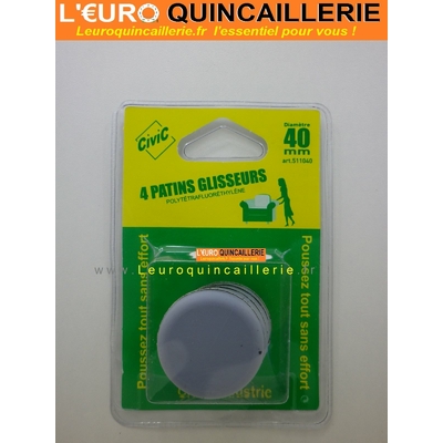 4 PATINS ADHESIF TEFLON ROND D.40MM
