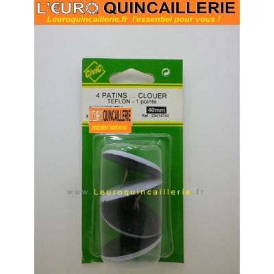 4 PATINS A CLOUER TEFLON 40MM