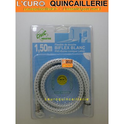 FLEXIBLE DE DOUCHE PLASTIQUE TUYAU 1.50 METRE