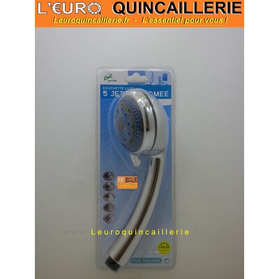 POMMEAU DE DOUCHE AVEC 5 JETS CHROMEE
