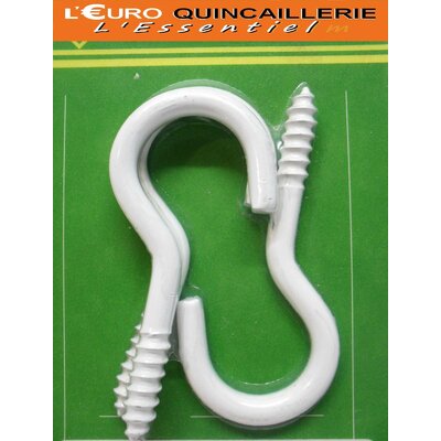 CROCHETS A VIS ACIER PLASTIFIE BLANC 4,5x35 (2)