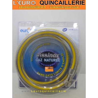 TUYAU DE GAZ FLEXIBLE 2 METRES INOX ILLIMITE