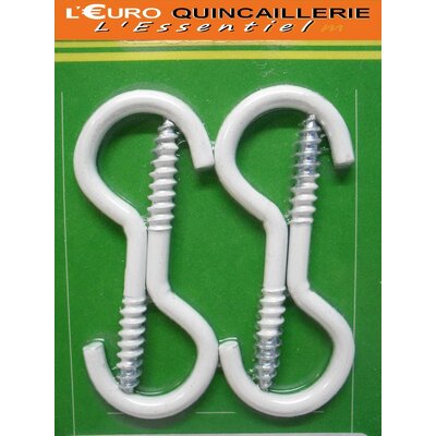CROCHETS A VIS ACIER PLASTIFIE BLANC 4x30 (2)