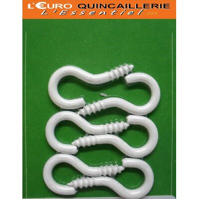 CROCHETS A VIS ACIER PLASTIFIE BLANC 3x16 (2)