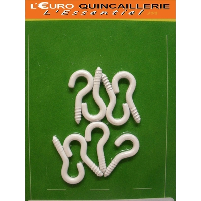 CROCHETS A VIS ACIER PLASTIFIE BLANC 2,25x10 (2)