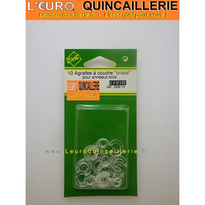 Agraffes à coudre cristal pour anneaux bois