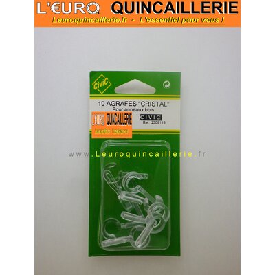 Agrafes cristal pour anneaux bois