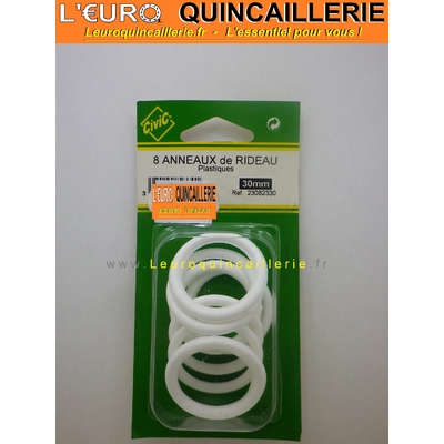 Anneaux de rideau plastique d.30mm