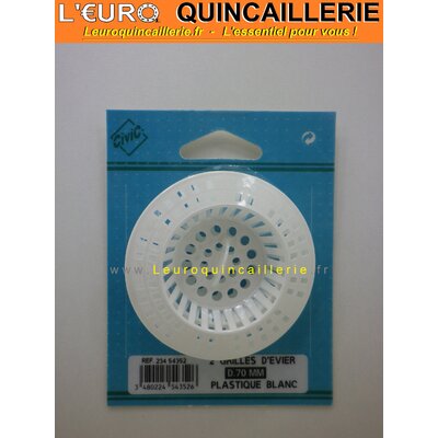 Grille d'évier diamètre 70 mm plastiques blanc