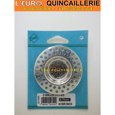 Grille d'évier diamètre 70 mm acier inox