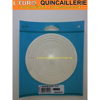 Bouche évier plat caoutchouc 12cm