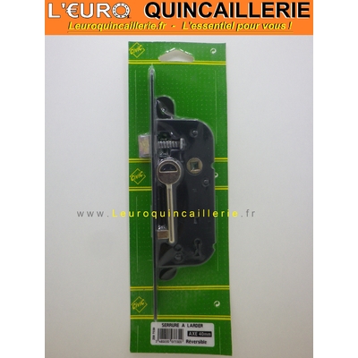Serrure à larder axe 40 reversible avec 1 clé