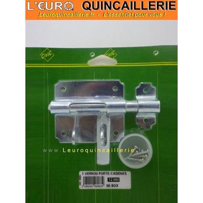 Verrou porte-cadenas de box 12 mm