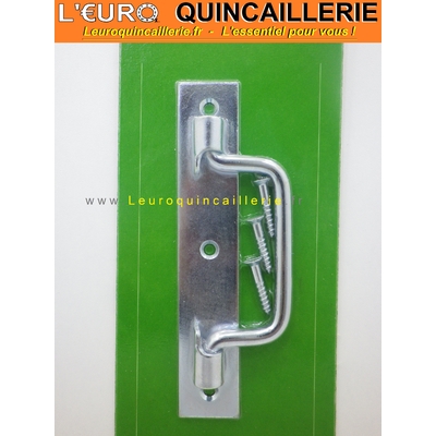 Poignée sur platine acier zingué 14cm