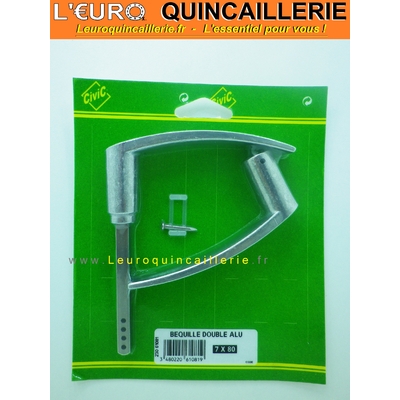 Bequille double alu 7x80