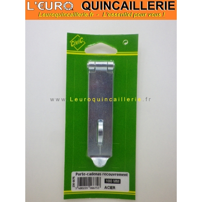 Porte cadenas à recouvrement 10 cm en acier