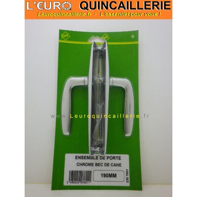 Poignées de porte chrOme bec de cane  190 mm