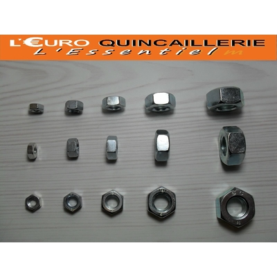 ECROUS 6 PANS ACIER ZINGUE