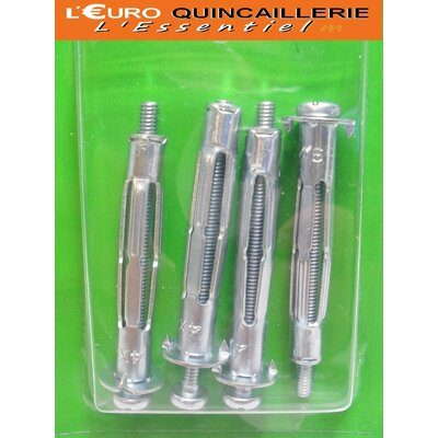 4 CHEVILLES METALLIQUES MATERIAUX CREUX D8X46mm VIS 4x52mm (2)