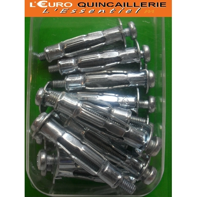12 CHEVILLES METALLIQUES MATERIAUX CREUX D8X32mm VIS 4x40mm (2)