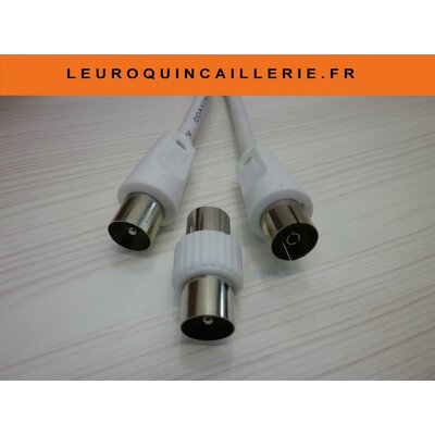 Prolongateur Antenne TV male-femelle+adaptateur male-male