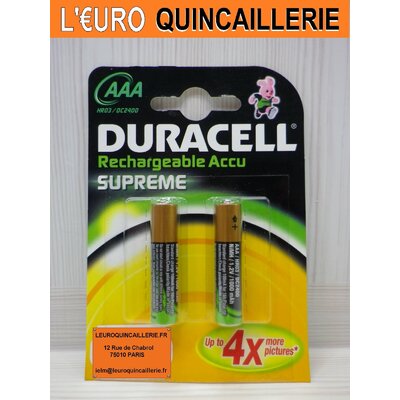 2 PILES RECARGEABLE AAA DURACELL