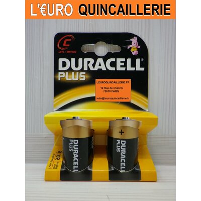 2 PILES LR14 C DURACELL PLUS