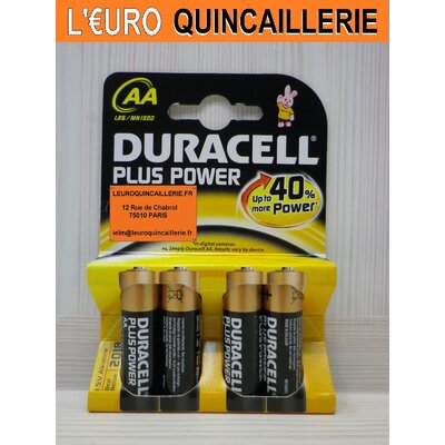 4 PILES LR6 DURACELL PLUS POWER