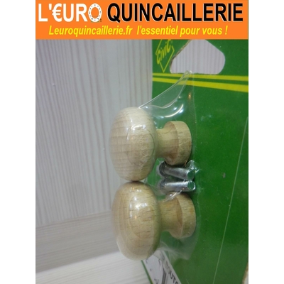 2 boutons bois 25mm 2