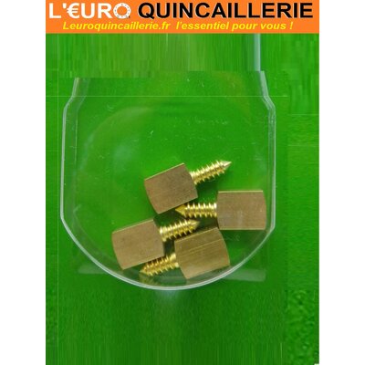 4 TAQUETS D'ETAGERE A VISSER LAITON 2
