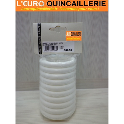 10 ANNEAUX PLASTIQUE BLANC 50x70mm