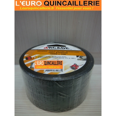 ADHESIF TOILE NOIR EXTRA RESISTANT 10METRES