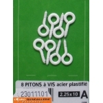 PITONS A VIS ACIER PLASTIFIER BLANC 2,25x10