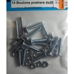 14 BOULONS POELIERS ACIER ZINGUE 4x20