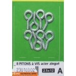 PITONS A VIS ACIER ZINGUE 2,5x12