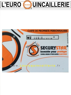 cARTE DE PROPRIETE POUR clé CES Sécurystar