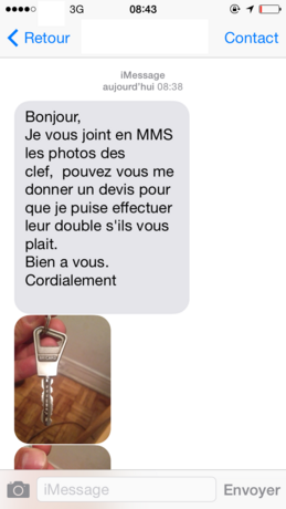 Tarif copie clé