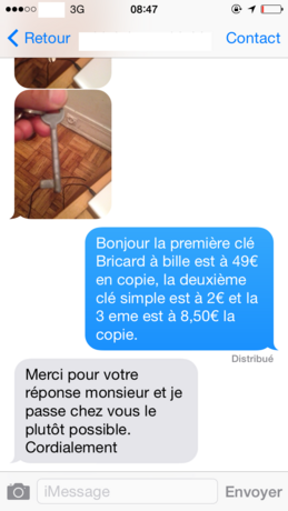 Tarif reproduction de cléfs