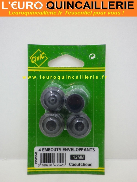 EMBOUTS ENVELOPPANTS CAOUTCHOUC 12MM.