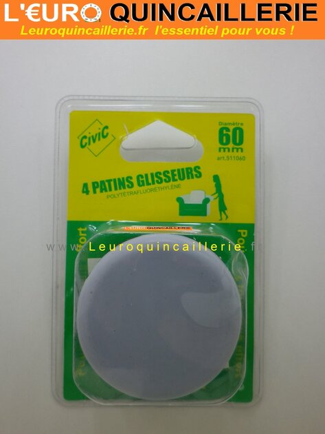 4 PATINS ADHESIF GLISSEUR TEFLON ROND 60MM