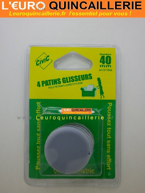 4 PATINS ADHESIF TEFLON ROND D.40MM