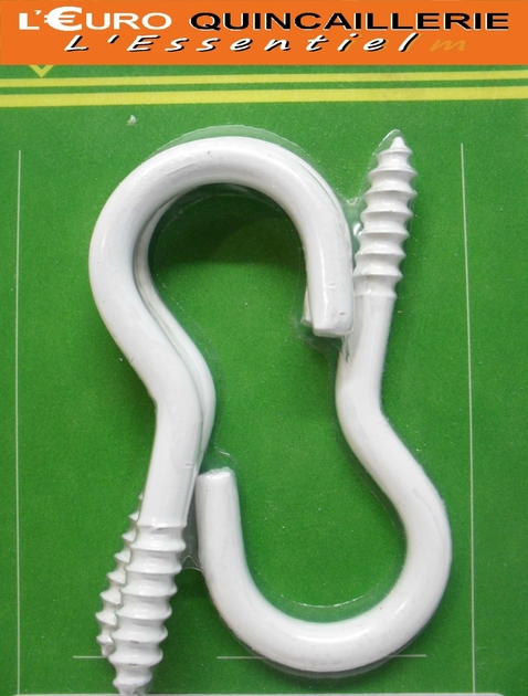 CROCHETS A VIS ACIER PLASTIFIE BLANC 4,5x35 (2)