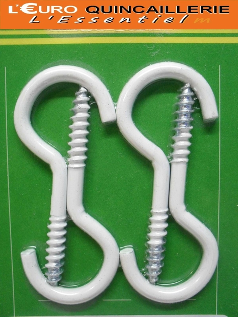 CROCHETS A VIS ACIER PLASTIFIE BLANC 4x30 (2)
