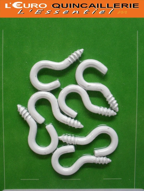 CROCHETS A VIS ACIER PLASTIFIE BLANC 2,5x12 (2)