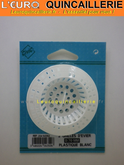 Grille d'évier diamètre 70 mm plastiques blanc