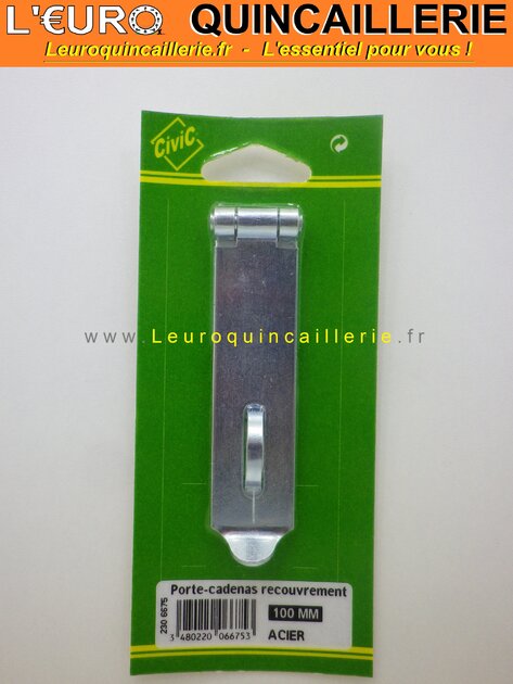 Porte cadenas à recouvrement 10 cm en acier