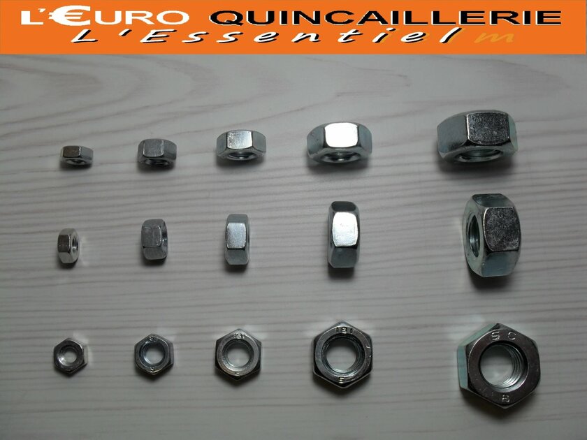 ECROUS 6 PANS ACIER ZINGUE